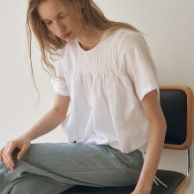 Pintuck string blouse