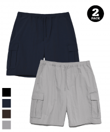[ONEMILE WEAR] 2PACK NYLON RELAXED FIT CARGO SHORTS