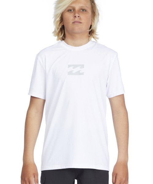 빌라봉 키즈 키즈 올데이 웨이브 반소매 루즈핏 래쉬가드 WHITE