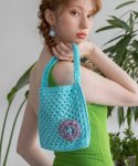 메리모티브(MERRYMOTIVE) Flower corsage summer crochet bag (skyblue)