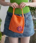메리모티브(MERRYMOTIVE) Flower corsage summer crochet bag (orange)
