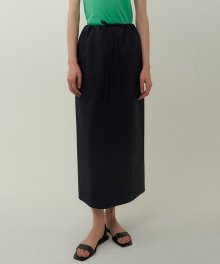 side pocket long skirt (navy)