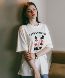 Lossyrow X Vanlora Graphic T-Shirt Cream