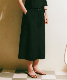 String cargo long skirt Black