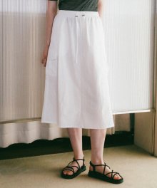 String cargo long skirt white