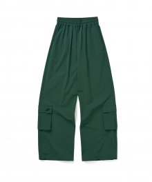 Women needlepoint tuck cargo pants [ivy green]