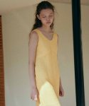 블랭크03(BLANK03) linen v dress [Italian fabric] (yellow)
