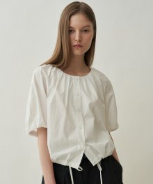 cotton balloon blouse (off white)
