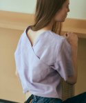블랭크03(BLANK03) linen cross blouse (light purple)
