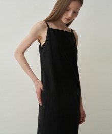 linen camisole dress (black)