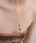 메리모티브(MERRYMOTIVE) Ethnic pendant with surgical chain necklace