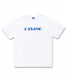 [UNISEX] CASANO 엠보싱 자수 반팔 티셔츠 화이트