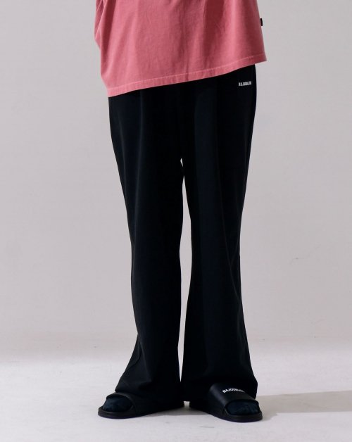 Logo One Tuck широкий Double Cotton брюки [чёрный]