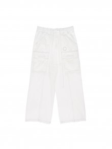 WASHED CARGO STITCH PANTS IN WHITE