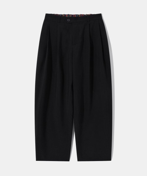 Two-tuck широкий banding slacks P14 чёрный