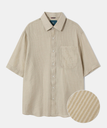 Silky Stripe Overfit 1/2 Shirt S126 Desert Sand