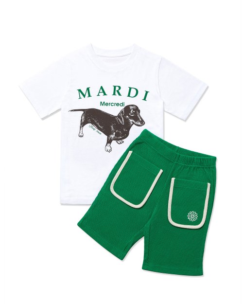 마르디 메크르디 레쁘띠(MARDI MERCREDI LESPETITS) KIDS SETUP WAFFLE DDANJI_GREEN - 68,400 | 무신사 스토어