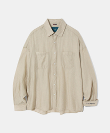 Silky Stripe Overfit Shirt S127 Desert Sand