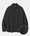 다이아몬드 레이라(DIAMOND LAYLA) Silky Stripe Overfit Shirt S127 Crow Black