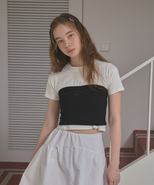 Dulce ribbon tube top (чёрный)
