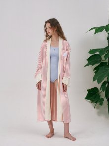 smooth stripe robe - pink
