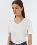 마리끌레르(MARIE CLAIRE) 브이넥 로고 프린티드 티셔츠(MADBTS02C6)
