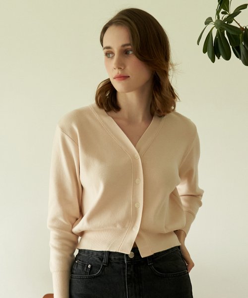 Классический кардиган V-neck Bessie (Cream)