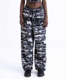 Camo Metal Graphics Pants - Gray