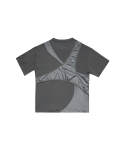 오호스(OJOS) FILA X OJOS Chest Sack Piping T-shirt / Charcoal