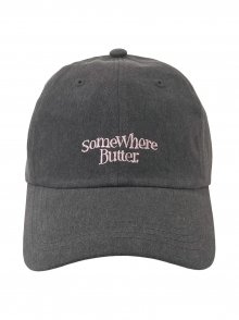 wave lettering ball cap - charcoal