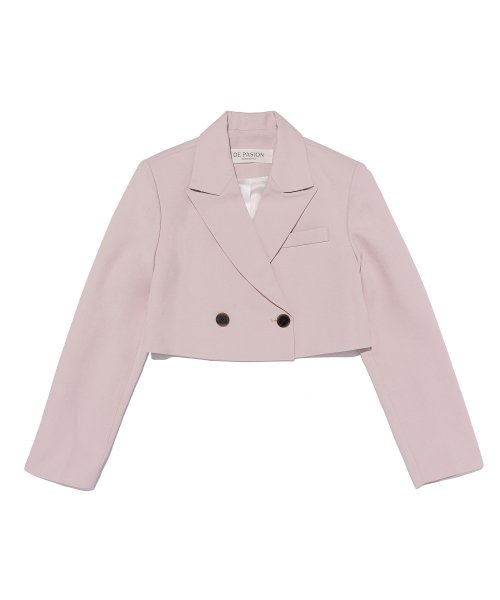 Классический двубортный crop жакет (Pink)