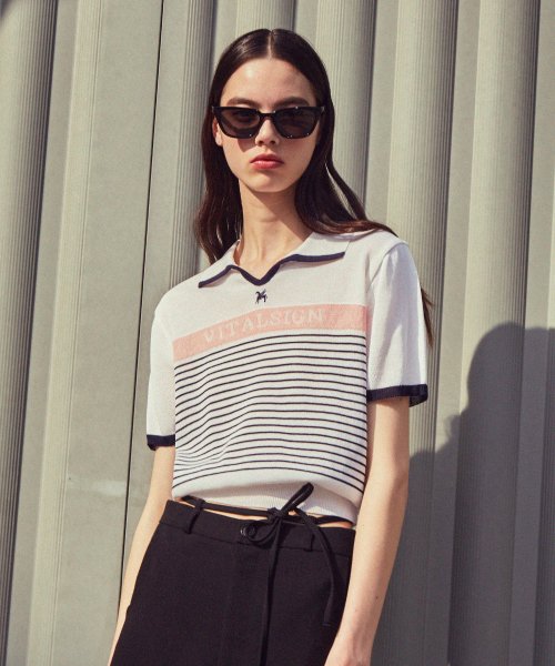 [LINE] полоса Logo Summer Knit (2colors)