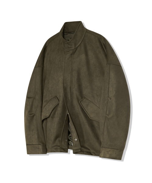 Замшевая куртка-фиштейл 86-IRO233 с завязками Khaki