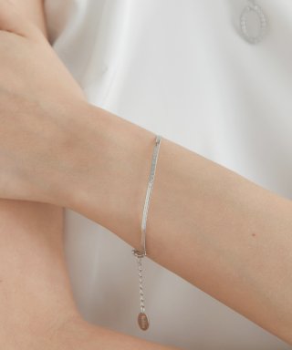 할렌 flat snake chain bracelet (W004_silver)