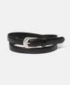 (W) simple western cowhide leather belt (T005_black)