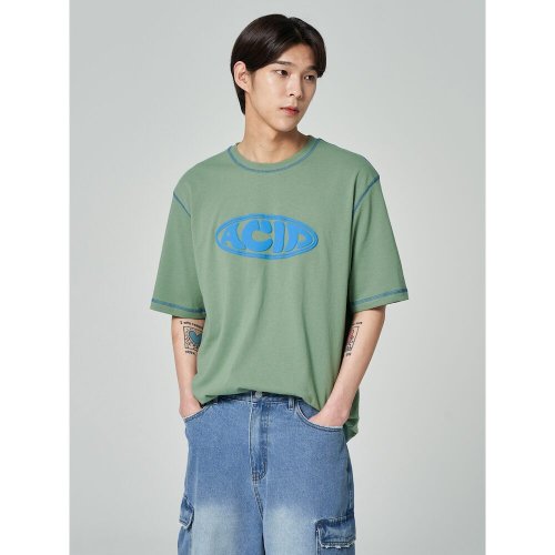 에잇세컨즈(8SECONDS) 스티치 포인트 그래픽 반소매 티셔츠 라이트그린 (453642NQ5L) - 사이즈 & 후기 | 무신사 에잇세컨즈(8SECONDS)... 