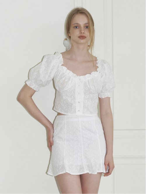 love blossom frill blouse - белый