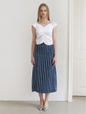 카인더베이비(KINDABABY) lace denim long skirt - blue
