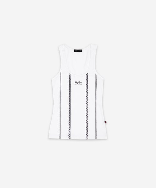 LACE PRINTED SLEEVELESS #OFF-WHITE [WHITE]