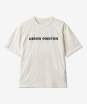 헤론 프레스톤(HERON PRESTON) 남성 로고 슬로건 프린트 반소매 티셔츠 - 화이트 / HMAA032S23JER0090110