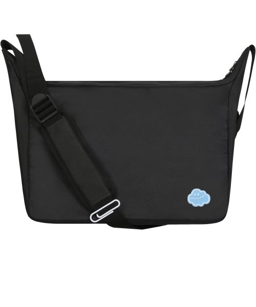 MUSINSA  GRAVER BAG AND ACC [BAG&ACC] Sky blue cloud smile embroidery  cross messenger bag_black