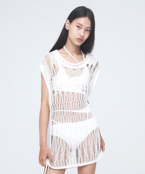 SPARSE KNIT жилет (UNISEX) IVORY