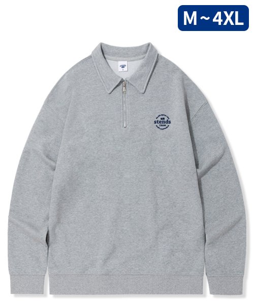 MUSINSA | STENDS Circle logo sweat collar zip-up_gray