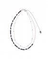two line gemstone pearl necklace