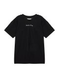 MATIN LOGO SHIRRING TOP IN BLACK