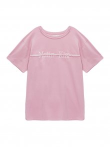 CUTTED LOGO LAYERED TOP IN PINK