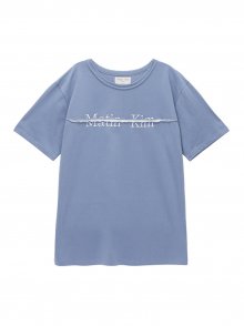 CUTTED LOGO LAYERED TOP IN SMOKE BLUE