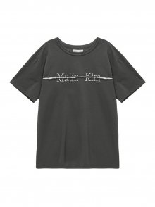 CUTTED LOGO LAYERED TOP IN CHARCOAL