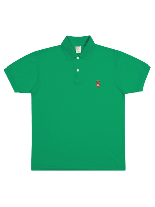 [UNISEX] Поло с вышивкой медведя_Green