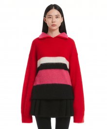 Red Stripe Knit Sweater